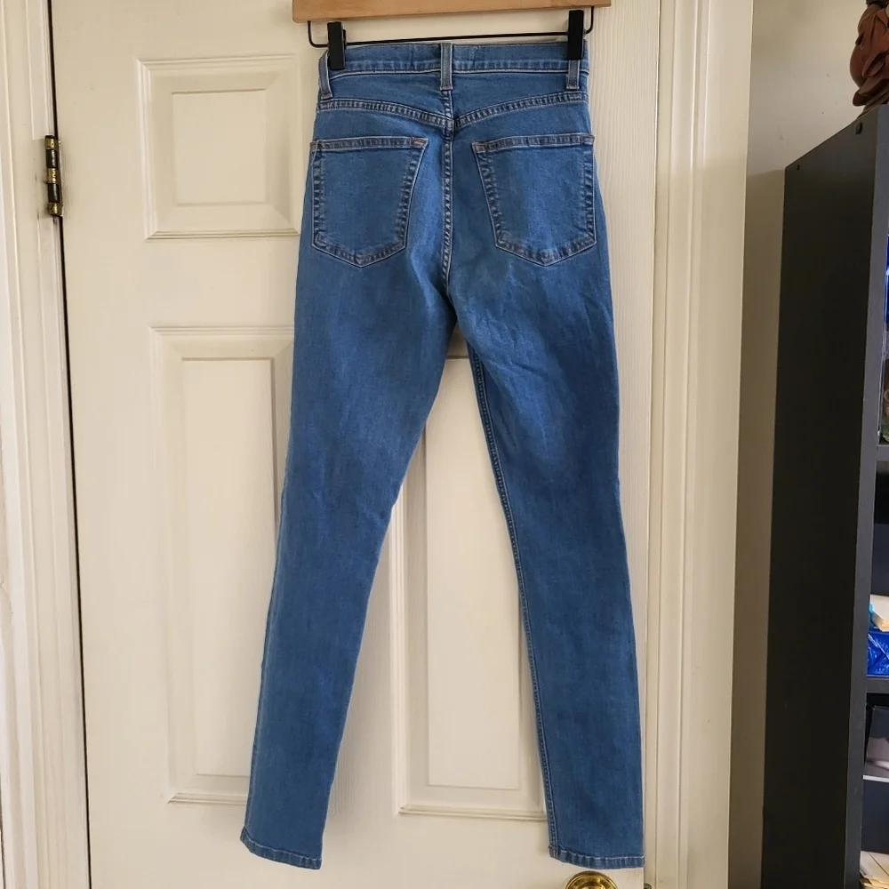 Reformation Blue high Skinny Jeans Stretchy Fit - Picture 4 of 10